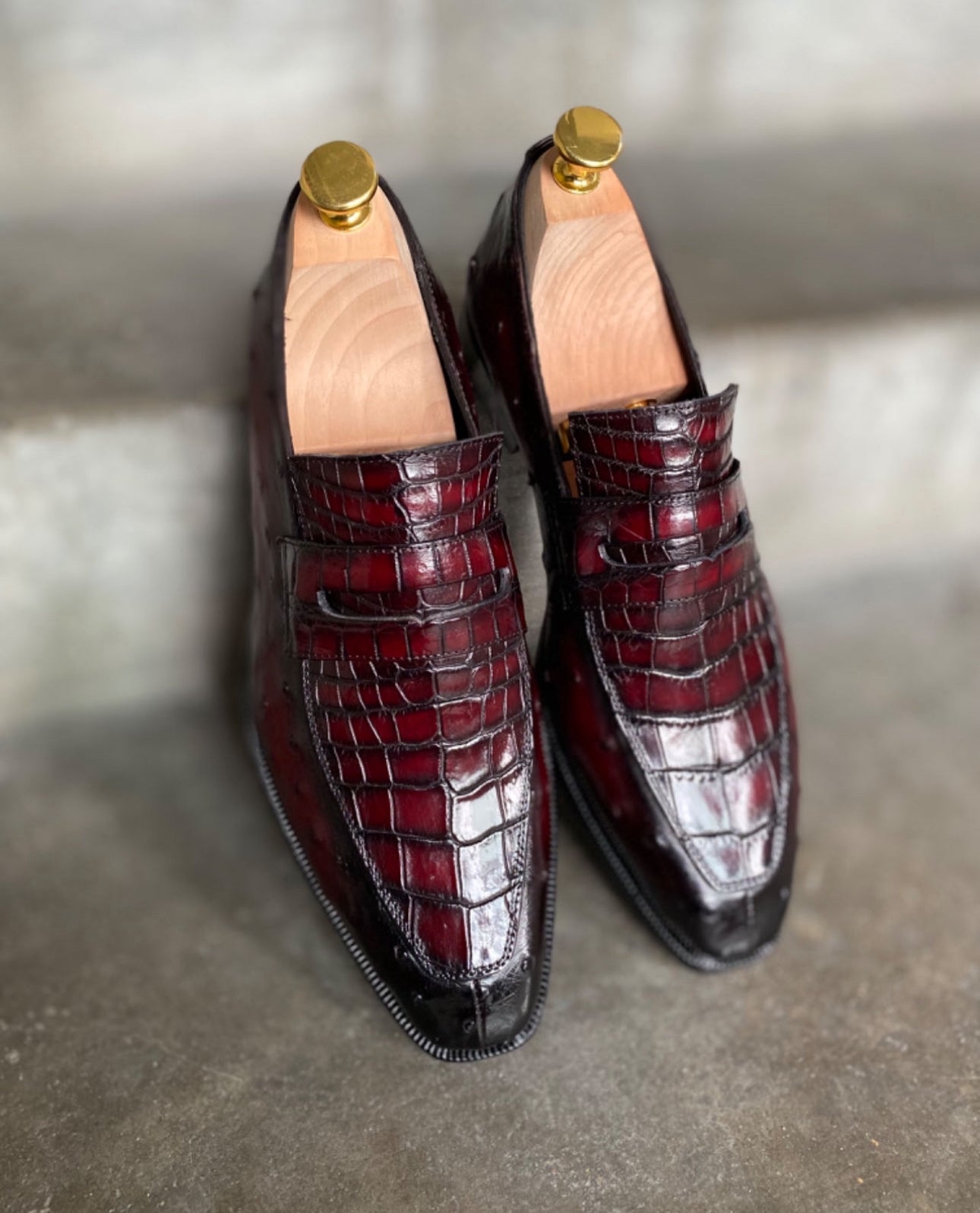 Croc & Ostrich ALEX Loafer - Alexfiveusa 