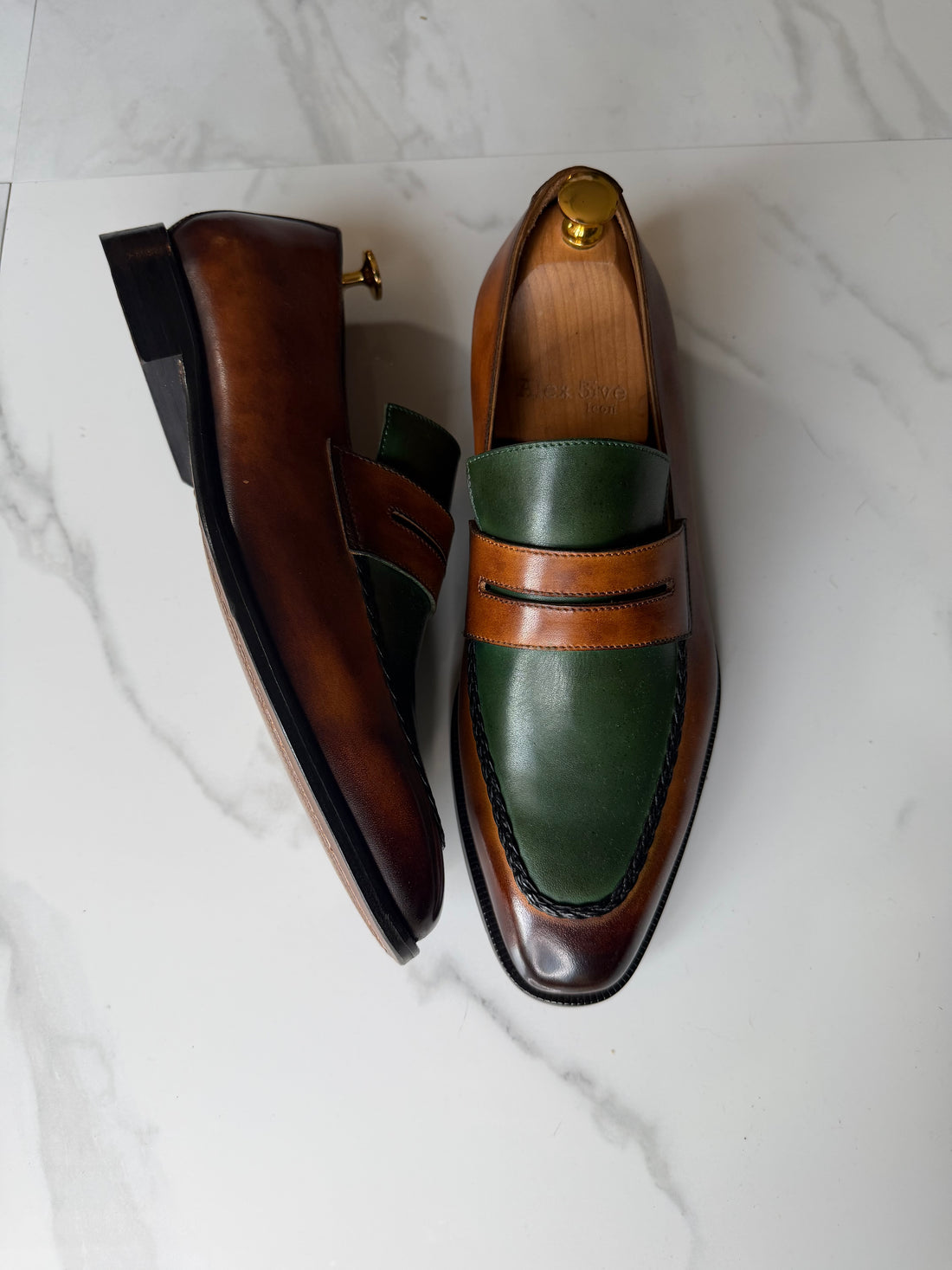 Laced Loafer (Hunter Green & Tan )