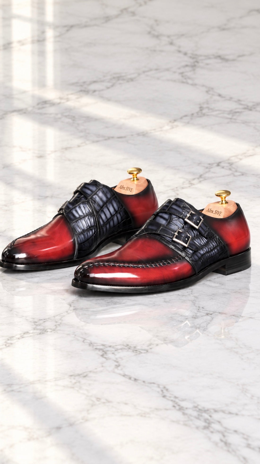 Croco (Grey & Red)