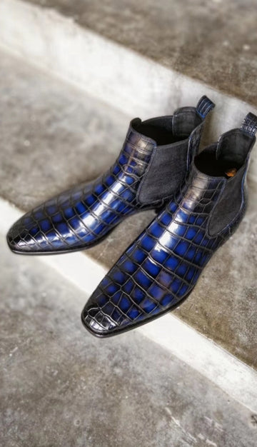 Blue Crocodile Boot