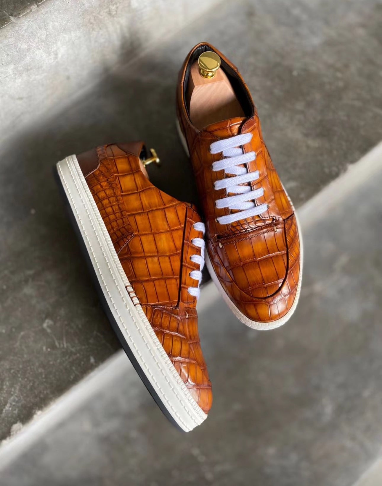 ALEX Croco Casuals Brown