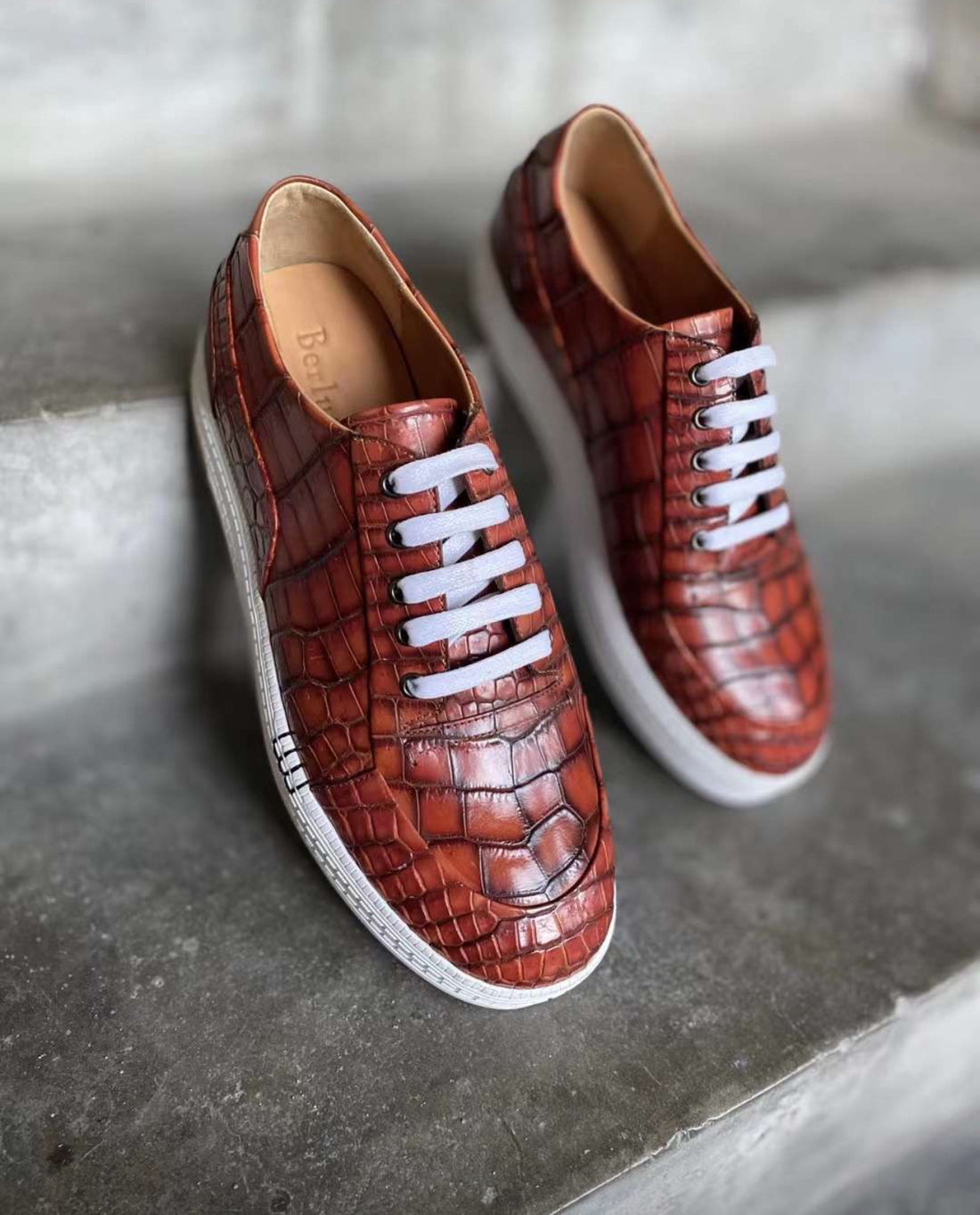 ALEX Croco Casuals Brown