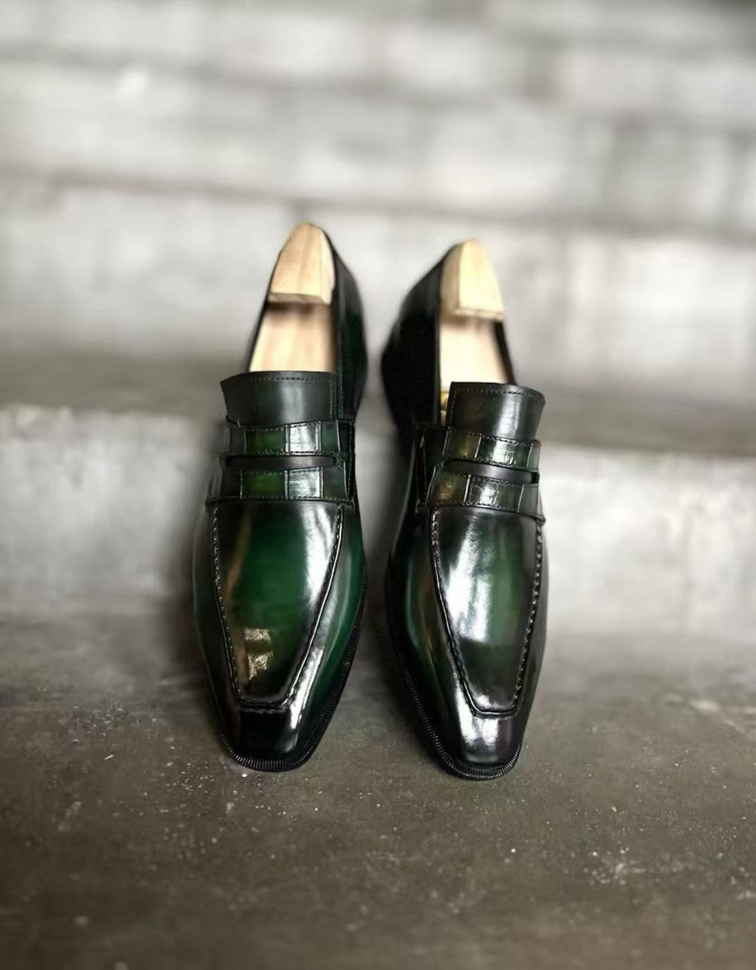 Emerald Green Loafer Blake soles made 100% by hand