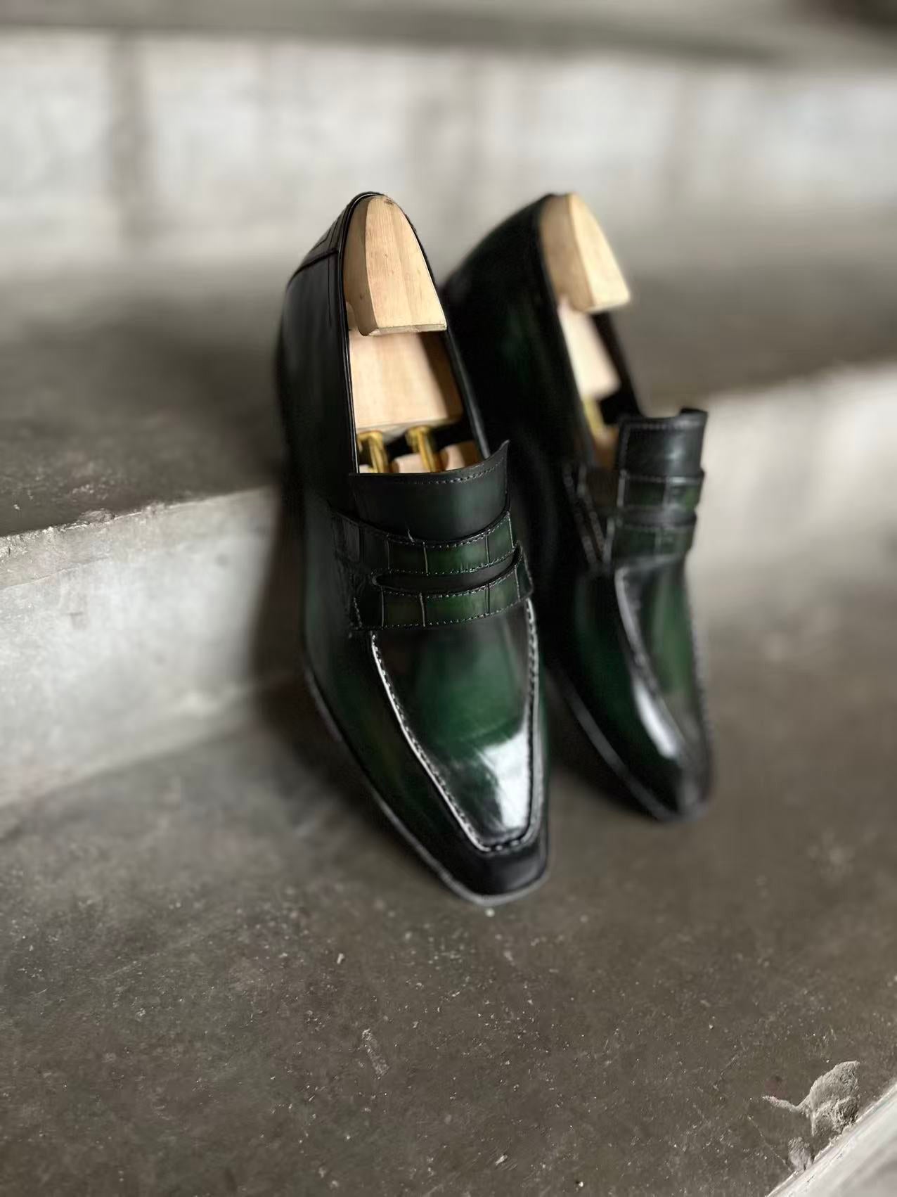 Emerald Green Loafer Blake soles made 100% by hand