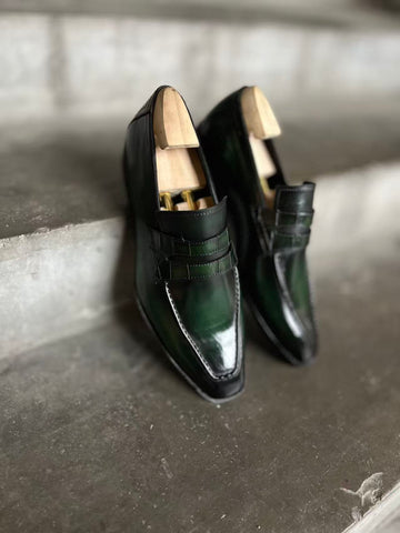 Emerald Green Loafer Blake soles made 100% by hand